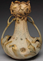 Amphora Ceramic 2-Handled Floral Vase.
