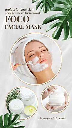 Simple Fashion Facial Mask Display Introduction Instagram Story