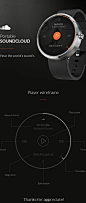 Portable SoundCloud for Moto 360 : Hey! This is my first project shot I'm posting on Behance. I wanted to try something new so I've made a concept for Soundcloud application on Moto 360 watches. Here is player screen of an application. Now I'm working on 