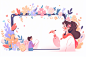 教师节扁平风插画