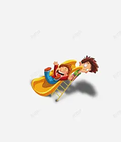 卡通玩滑梯高清素材 卡通人物 免抠png 设计图片 免费下载
