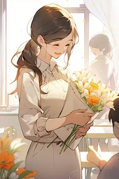 AI数字艺术教师节老师学生校园卡通插画