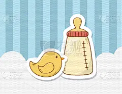 牛奶瓶,贺卡,生日,可爱的,明信片,华丽的,事件,问候,淋浴,抵达