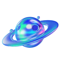 @一只嗨皮的小强 3D镭射星球、人物卡通素材、插画png免扣、C4D