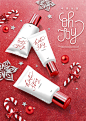 假日套装 拐杖 银花 晶莹红色 美妆圣诞节活动海报PSD ti336a10808