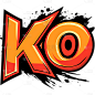 艺术字动漫风KO