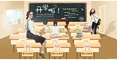 女装流潮时尚可爱欧美韩版少女文艺唯美简约手绘花纹水彩森女森系田园小清新开学啦 女装 新品4016淘宝天猫首页海报Banner钻展全屏海报轮播图片设计素材电商横幅广告促销专题页面活动页面海报图首页图欣赏模板