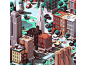 New York urban new york city nyc new york isometric 3d c4d illustration