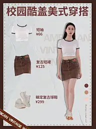 美式复古风穿搭干货分享小红书封面配图