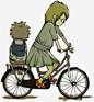 母爱自行车创意小孩高清素材 创意 小孩 母爱 自行车 免抠png 设计图片 免费下载