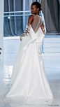 peter langner spring 2018 bridal sleeveless halter neck light embellished bodice simple elegant fit and flare wedding dress sheer back chapel train (14) bv