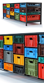 Mark van der Gronden's Krattenkast ("crate cabinet") storage units.: 