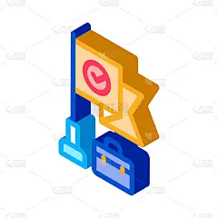 质量政策等距图标矢量插图