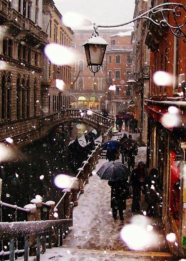 冬季．威尼斯。 #雪景# #街景#