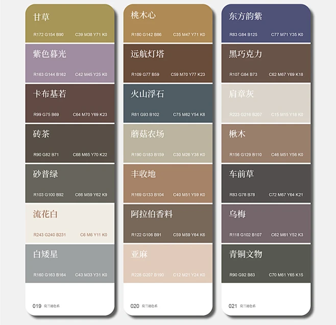 2025莫兰迪色卡CMYK四色色卡色板卡样板卡高级灰配色马卡龙色系-淘宝网-花瓣网