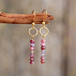 Natural Stone Tourmaline Drop Earrings