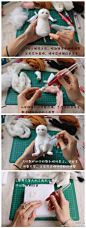 #羊毛毡教程# 全身猫咪教程来啦~~因为着重讲身体和形态的做法，所以脸部的制作方法没有那么详细，脸部教程还是参考之前那只大脸猫滴教程哟~~