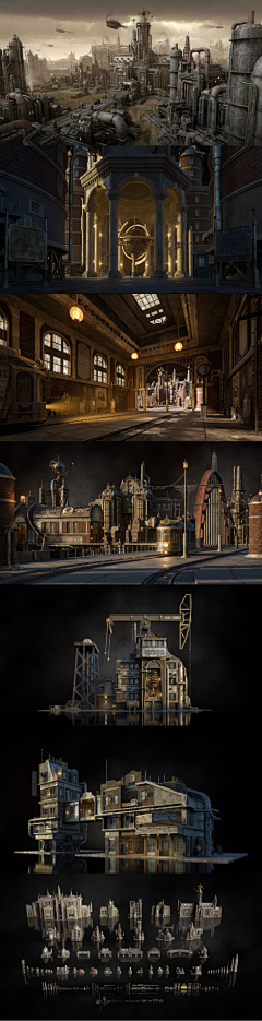 蒸汽朋克场景-花瓣网|陪你做生活的设计师 | 3D Assets | KitBash3D