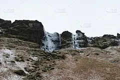 冰冻瀑布，冬季冰岛，Snaefellsnes半岛