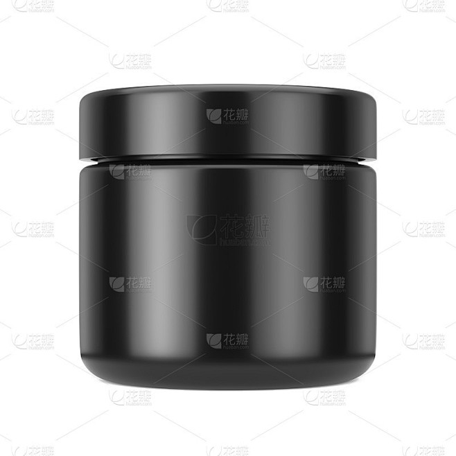 黑色化妆品罐与盖子的膏霜或凝胶模型。3d...