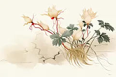 人参医疗中药材插画