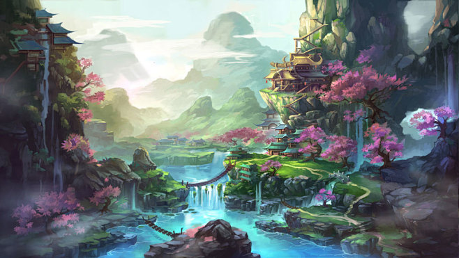 《乱舞江山》场景原画_游戏原图_www....