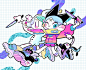 推荐一位来自日本的插画师 JINX88，一组嘻哈风格小盆友
（jinx88kc.tumblr.com/  ） ​​​​
