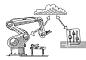 Remote Control Cloud Technology For Industry Robots Drawing_创意图片