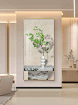 北欧玄关装饰画绿植光影玄幻挂画奶油风肌理画走廊过道背景墙壁画-tmall.com天猫