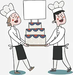 抬蛋糕的厨师矢量图高清素材 卡通手绘 厨师 水彩 甜食 矢量图 美食 蛋糕 食物 元素 免抠png 设计图片 免费下载