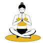SVG-瑜伽人物描边元素贴纸