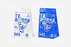 打包袋样机奶茶杯子  - 源文件下载【酷图网】咖啡,奶茶,手提袋,杯子,海报,餐饮品牌包装,VI展示,效果图样机,PS,设计素材