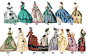 找到一个西方女子服饰潮流200年的图，准确地说，是从1784年到1970年，每一年的时尚都画了。
我们看到宽大的裙撑如何在18世纪的曼图亚（Mantua）两侧登峰造极，盛极而衰，让位给19世纪初蓬松的长裙，接着又如何卷土重来，在19世纪后半叶变成龙虾裙撑（Lobster Bustle），出现在贵妇的身后，继而又向上攀 ​​​​...展开全文c