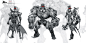 Mechanical gentleman, M ing : Inspired by the movie 《Alita: Battle Angel》 When I finished watching the movie, I decided to draw some robots。<br/>But I didn't want to draw the same characters as in the movies, so I drew the three characters according