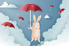 背景,天空,生日,小兔子,半空中,情人节,概念,蓝色,飞,庆祝