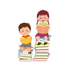 卡通可爱儿童小学生读书看书阅读书本学习手绘插画ai矢量设计素材-淘宝网