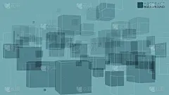 矢量抽象背景三维立方体不同大小的透视为您的设计，商业风格，图标，打印或互联网。