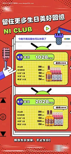 源文件下载【酒吧生日套餐海报】编号：51410024463098983