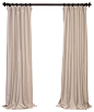 Antique Beige Blackout Faux Silk Taffeta Curtain Single Panel, 50"x108" contemporary-curtains