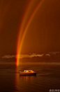 澳大利亚海面反射双彩虹罕见景象。 #风景# #美景#