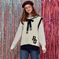 (TS-18535) SAILOR RIBBON KNIT VEST NAVY