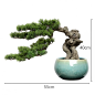 新中式仿真崖柏松树迎客松小盆景创意扭曲造型花几茶几摆件-淘宝网