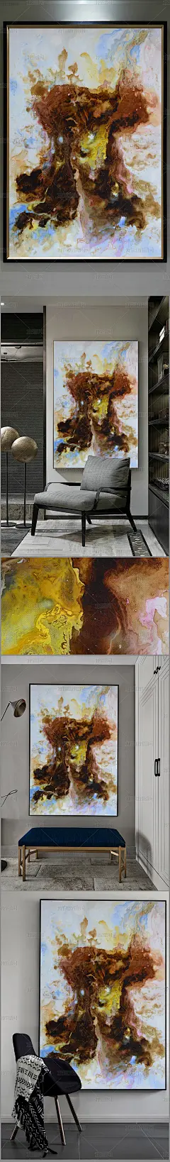 高清立体抽象油画艺术玄关（一千两百零一十八）