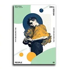 活动色彩与几何形状人物海报  Zeka Design ​​​​