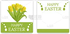 请柬,复活节,贺卡,可爱的,华丽的,事件,郁金香,模板,问候