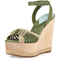 Tiberias Wooden Wedge Ankle-Wrap Sandal