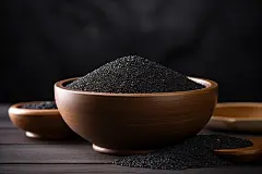 芝麻粮食黑芝麻食品健康摄影图