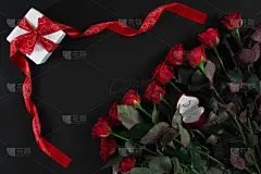 包装纸,玫瑰,红色,戒指,黑色背景,贺卡,档案,情人节,古典式,盒子