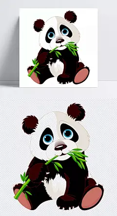 吃竹子的熊猫|动物插画,陆地动物,矢量动物,熊猫,吃竹子,卡通动物漫画,卡通动物,生物世界,卡通元素,手绘/卡通