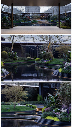 水景-花瓣网|陪你做生活的设计师 | 为前景 亲水平台为中景 景观会客厅为背景 形成三重景观体验 打造精致下沉水院空间 作为主入口 取“池”之 ...
